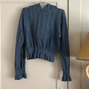 FP Beach cropped ruffle sweater M